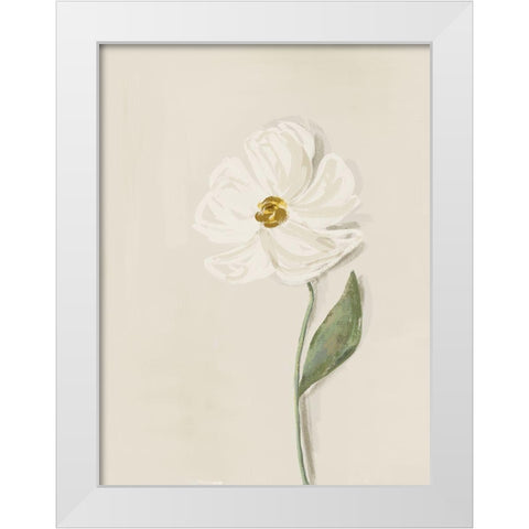 White Flower 1 White Modern Wood Framed Art Print by Straatsma, Leah