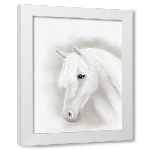 Majestic Horse White Modern Wood Framed Art Print by Straatsma, Leah