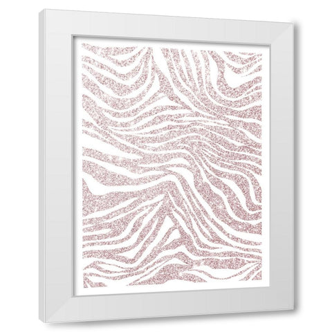 Glitter Zebra V2 White Modern Wood Framed Art Print by Straatsma, Leah