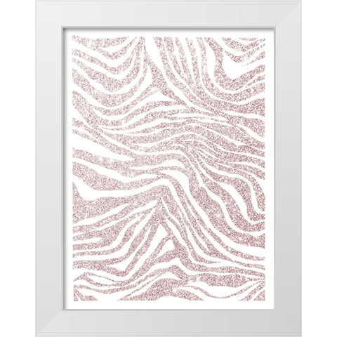 Glitter Zebra V2 White Modern Wood Framed Art Print by Straatsma, Leah