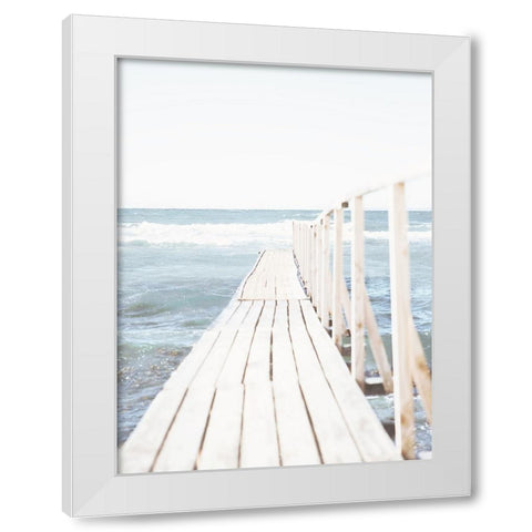 Beach Boardwalk Coastal 1 White Modern Wood Framed Art Print by Straatsma, Leah