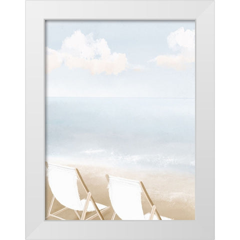 Enjoying The View White Modern Wood Framed Art Print by Straatsma, Leah