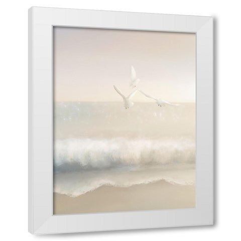 The Gulls White Modern Wood Framed Art Print by Straatsma, Leah