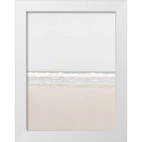 Collecting Rocks At Sunrise White Modern Wood Framed Art Print by Straatsma, Leah