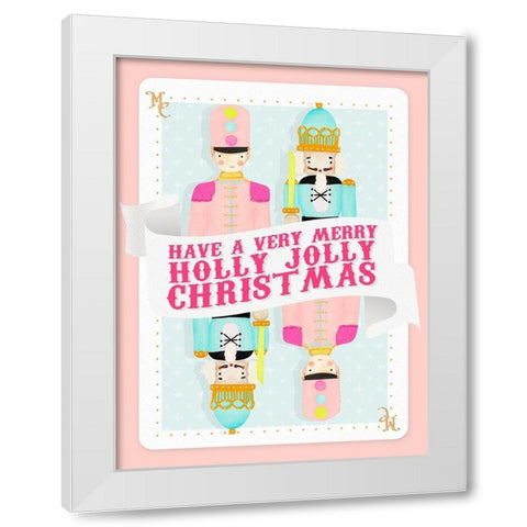 Holly Jolly Playing Card White Modern Wood Framed Art Print by Straatsma, Leah