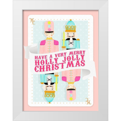 Holly Jolly Playing Card White Modern Wood Framed Art Print by Straatsma, Leah
