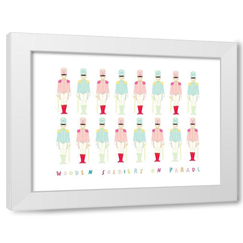 Wooden Soldiers White Modern Wood Framed Art Print by Straatsma, Leah