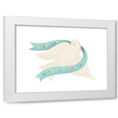 Peace Love Dove White Modern Wood Framed Art Print by Straatsma, Leah