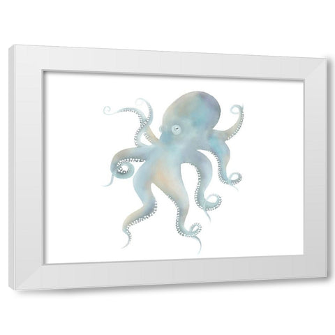 Octopus White Modern Wood Framed Art Print by Straatsma, Leah