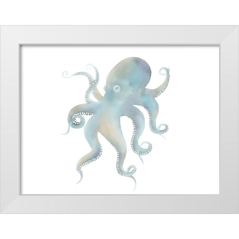 Octopus White Modern Wood Framed Art Print by Straatsma, Leah