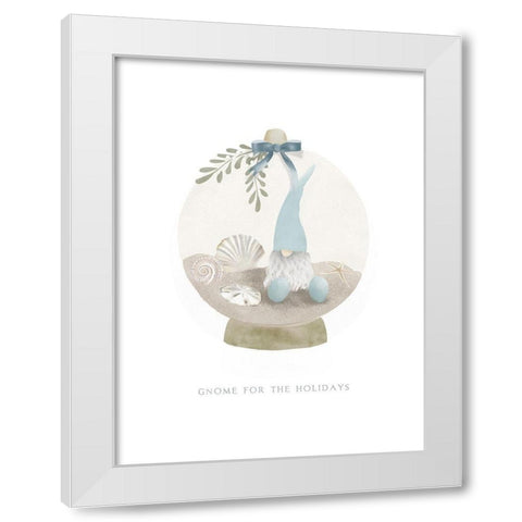 Gnome For The Holidays White Modern Wood Framed Art Print by Straatsma, Leah