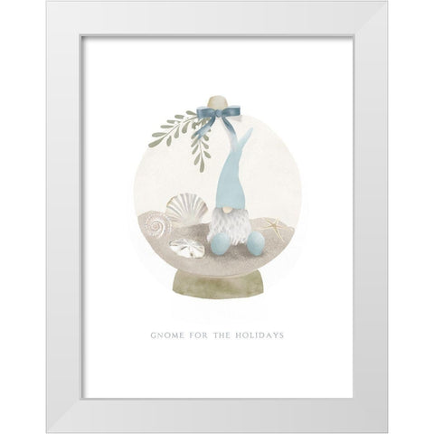 Gnome For The Holidays White Modern Wood Framed Art Print by Straatsma, Leah