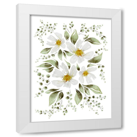 The White Flowers White Modern Wood Framed Art Print by Straatsma, Leah