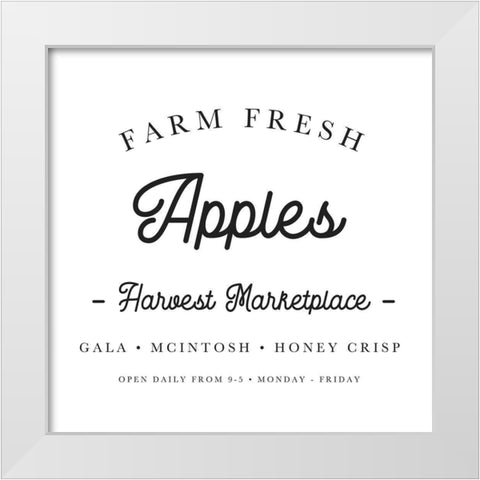Farm Fresh Apples White Modern Wood Framed Art Print by Straatsma, Leah
