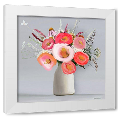 Floral in Vase 2 White Modern Wood Framed Art Print by Straatsma, Leah