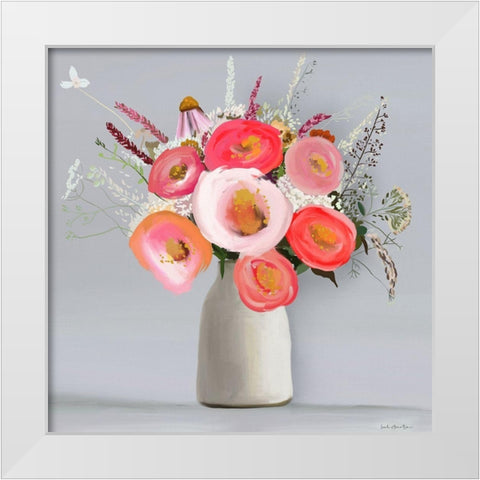 Floral in Vase 2 White Modern Wood Framed Art Print by Straatsma, Leah