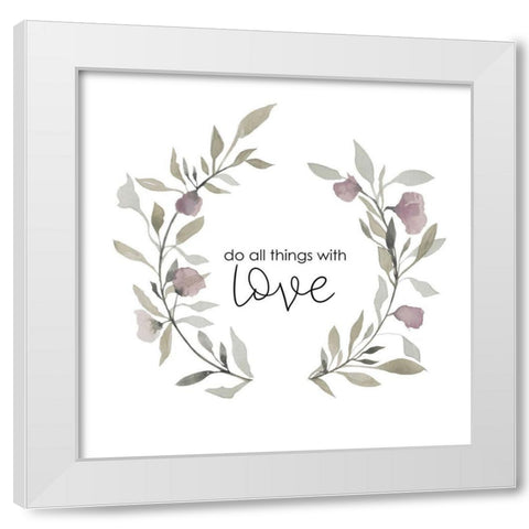 With Love White Modern Wood Framed Art Print by Straatsma, Leah