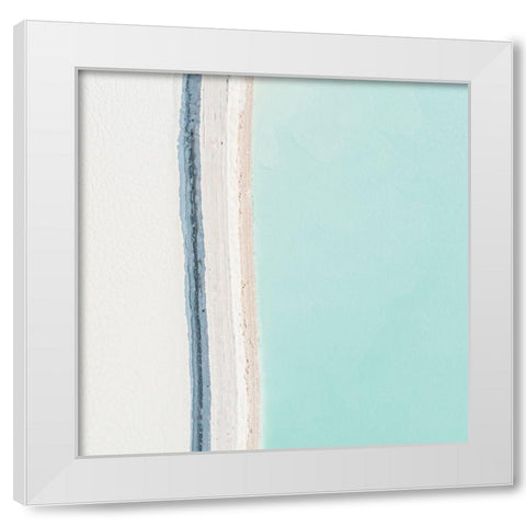 Beach Meets Sea White Modern Wood Framed Art Print by Straatsma, Leah