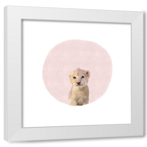 Baby Tiger Pink White Modern Wood Framed Art Print by Straatsma, Leah