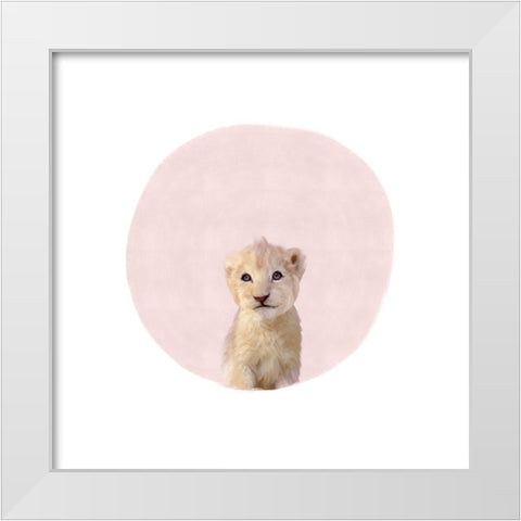 Baby Tiger Pink White Modern Wood Framed Art Print by Straatsma, Leah