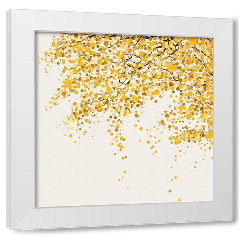 Autumn Leaves White Modern Wood Framed Art Print by Straatsma, Leah
