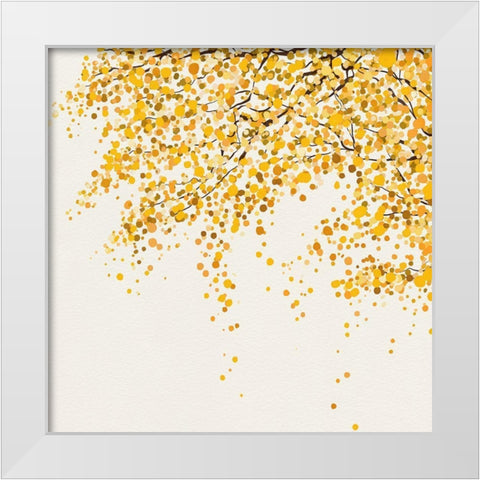 Autumn Leaves White Modern Wood Framed Art Print by Straatsma, Leah