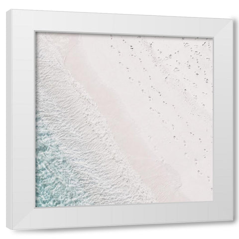 Rosy Footprints White Modern Wood Framed Art Print by Straatsma, Leah