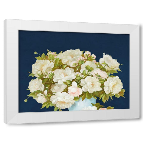Medley in Soft Navy White Modern Wood Framed Art Print by May