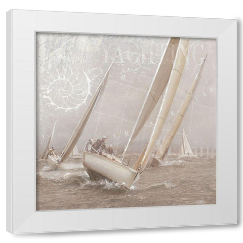 Sailboat Races II White Modern Wood Framed Art Print by Unknown
