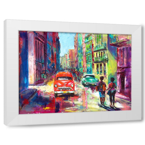 Havanna White Modern Wood Framed Art Print by Holzner, Renate