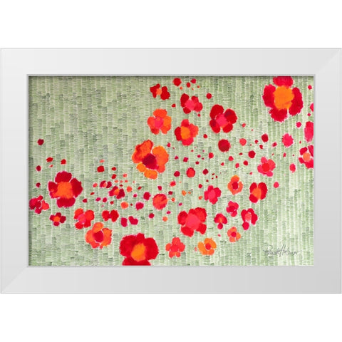 Dreamtime Flower Meadow White Modern Wood Framed Art Print by May