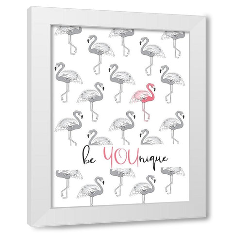 Be Younique White Modern Wood Framed Art Print by Martina