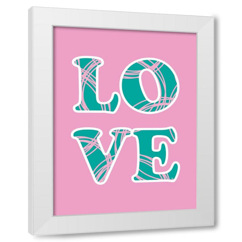 Love White Modern Wood Framed Art Print by Martina