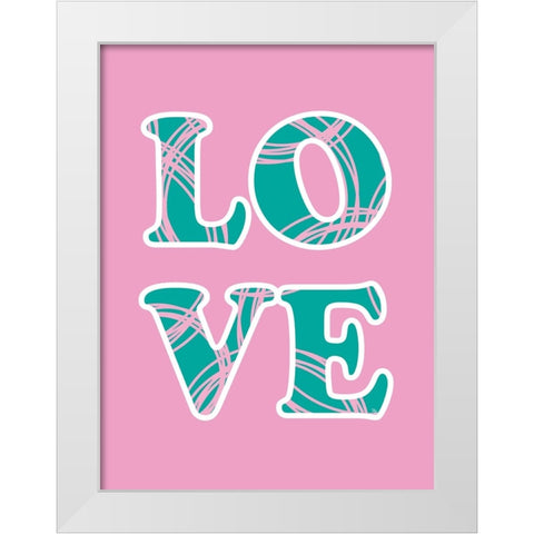 Love White Modern Wood Framed Art Print by Martina