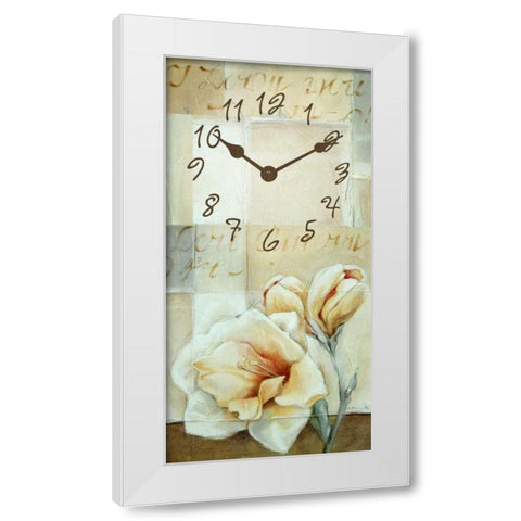 Long Frosted Rose 1 White Modern Wood Framed Art Print by Budd, Tiffany