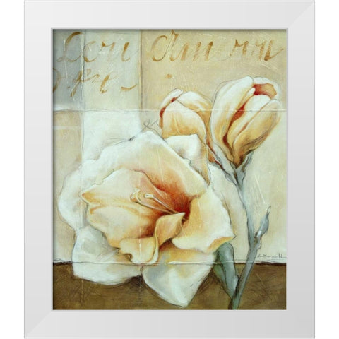 Frosted Rose 1 White Modern Wood Framed Art Print by May
