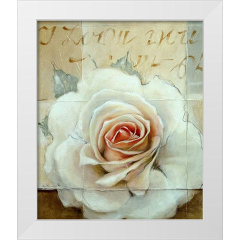 Frosted Rose 2 White Modern Wood Framed Art Print by May