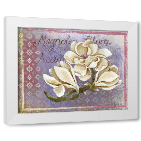 Magnolia White Modern Wood Framed Art Print by Budd, Tiffany