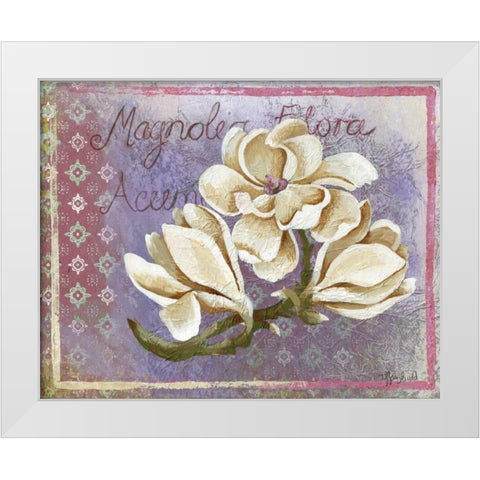 Magnolia White Modern Wood Framed Art Print by Budd, Tiffany