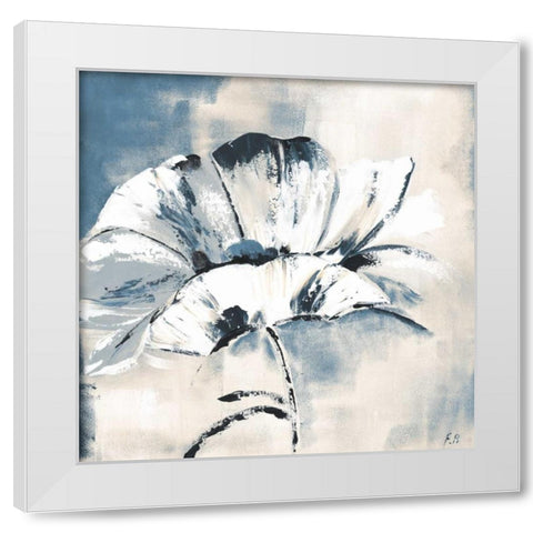 Blue Beauty Florenti White Modern Wood Framed Art Print by May