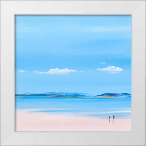 At The Beach 1 White Modern Wood Framed Art Print by Hasen, Jan