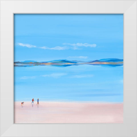 At The Beach 2 White Modern Wood Framed Art Print by Hasen, Jan