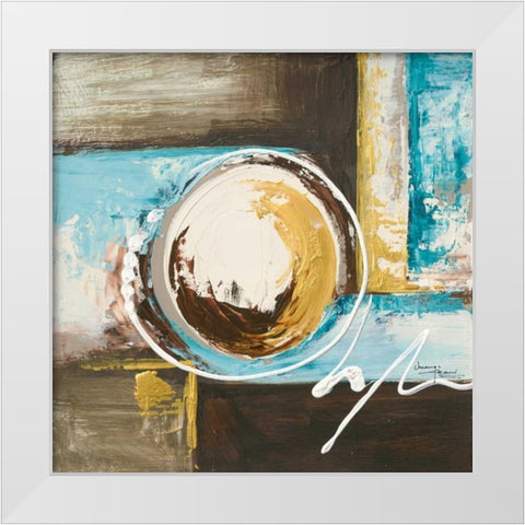 Spherical 1 White Modern Wood Framed Art Print by Umang