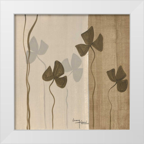 Dancing Leaves 1 White Modern Wood Framed Art Print by Umang
