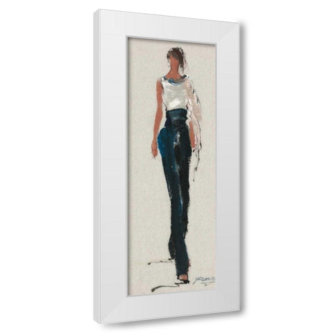 Catwalk Strutting White Modern Wood Framed Art Print by May