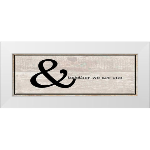 Together We Are One White Modern Wood Framed Art Print by May