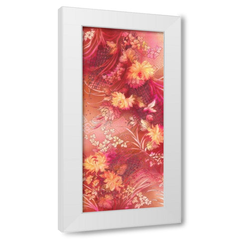 Crimson Collage White Modern Wood Framed Art Print by May