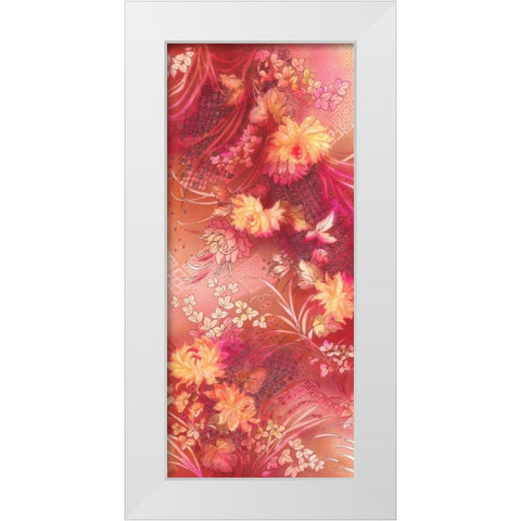 Crimson Collage White Modern Wood Framed Art Print by May