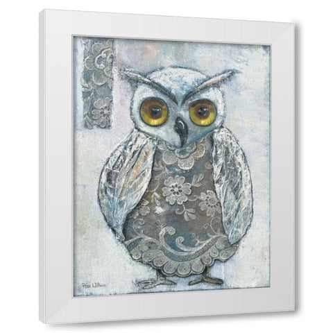 Frozen Owl 82561 White Modern Wood Framed Art Print by May