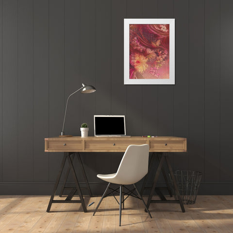 Marooned Florals D White Modern Wood Framed Art Print by May